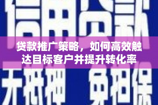 金沙贷款推广策略，如何高效触达目标客户并提升转化率