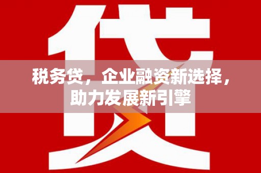 金沙税务贷，企业融资新选择，助力发展新引擎