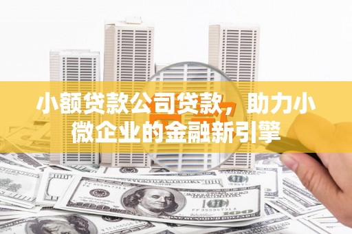 金沙小额贷款公司贷款，助力小微企业的金融新引擎
