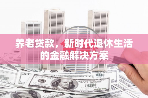金沙养老贷款，新时代退休生活的金融解决方案