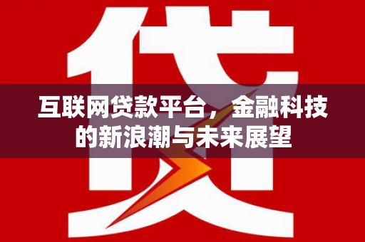 金沙互联网贷款平台，金融科技的新浪潮与未来展望