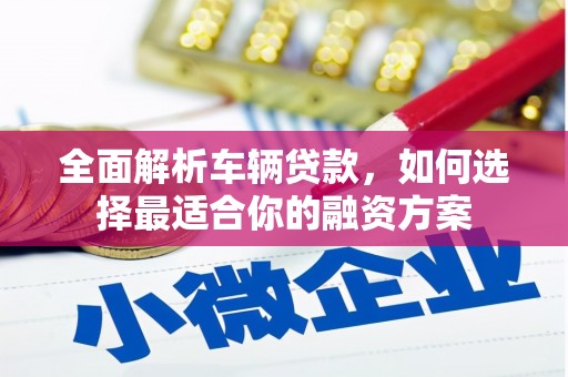 金沙全面解析车辆贷款，如何选择最适合你的融资方案